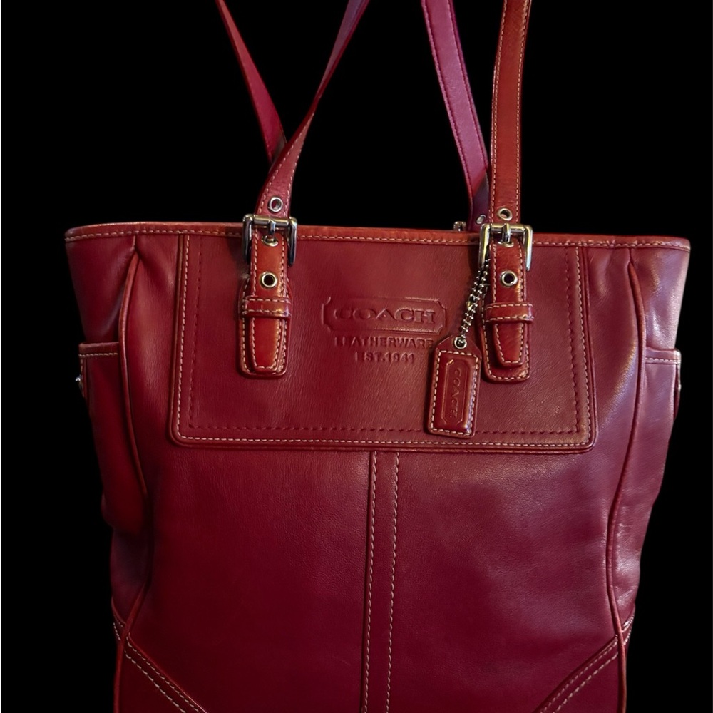 Coach Legacy Tote in Red Cowhide Leather w/ Hangtag #F11396